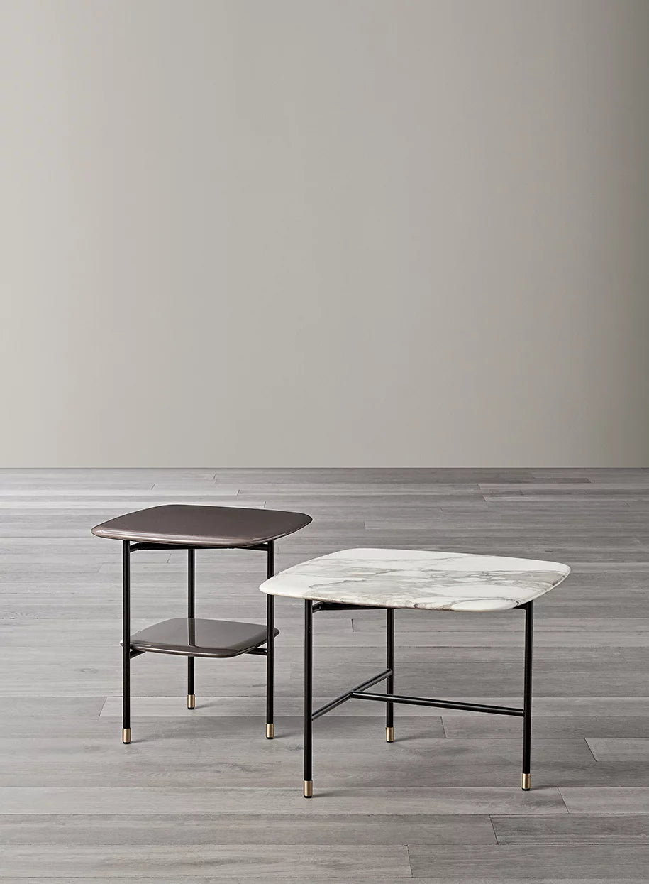 Adrian Side Table Calacatta Black Marble Top