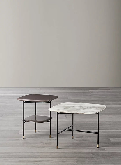 Adrian Side Table Calacatta Black Marble Top