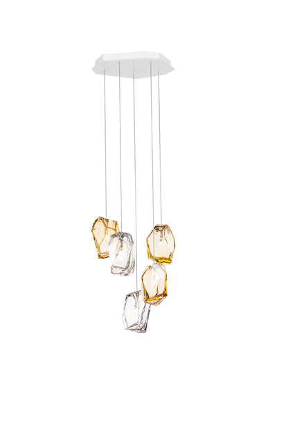 Crystal Rock Pendant Cluster of 5