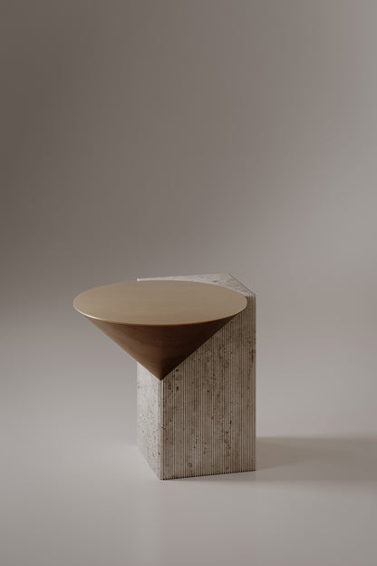 Rock Side Table Travertine marble