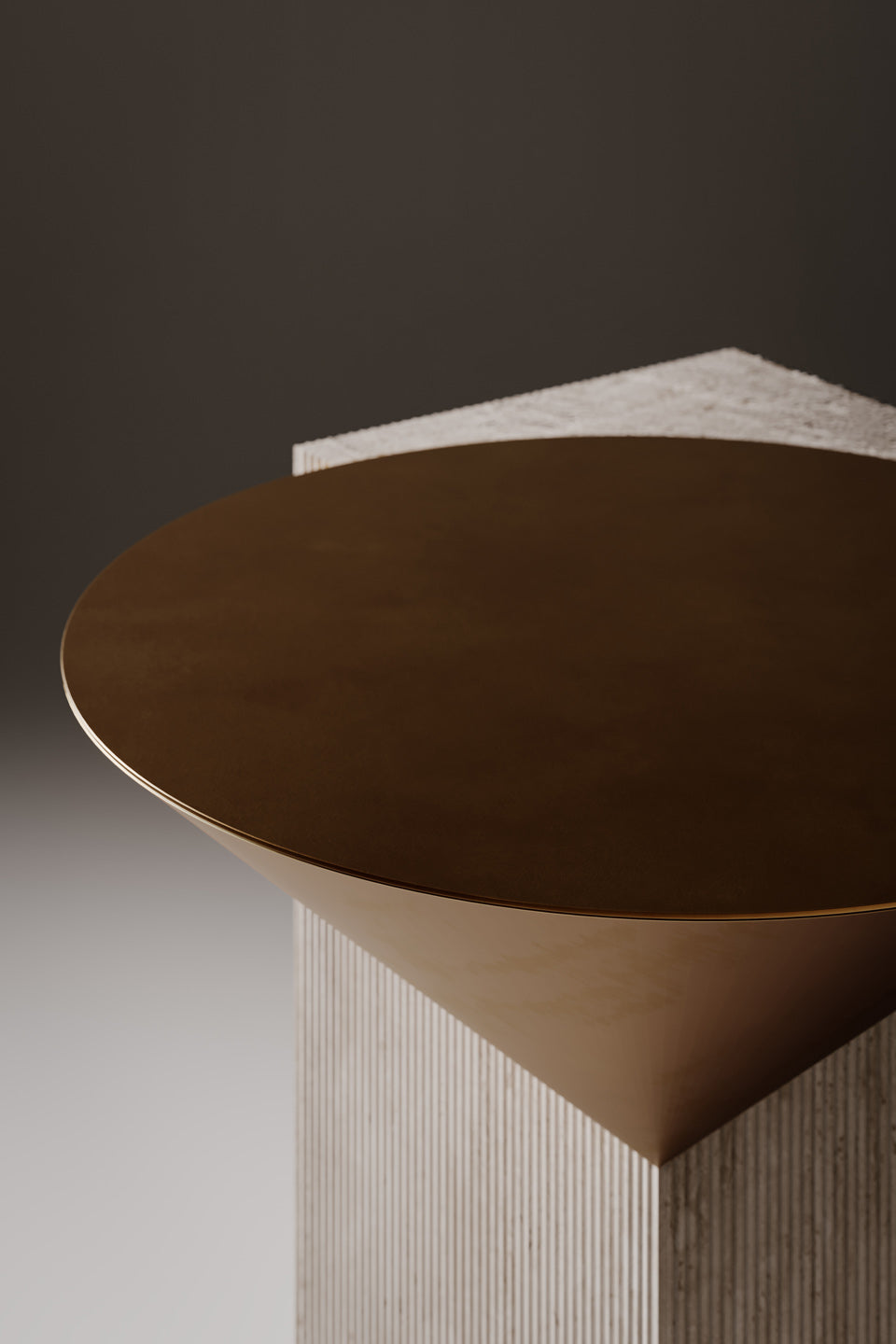 Rock Side Table Travertine marble