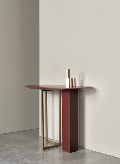 Abel Console Bronzed brass frame w/ Travertino Marble