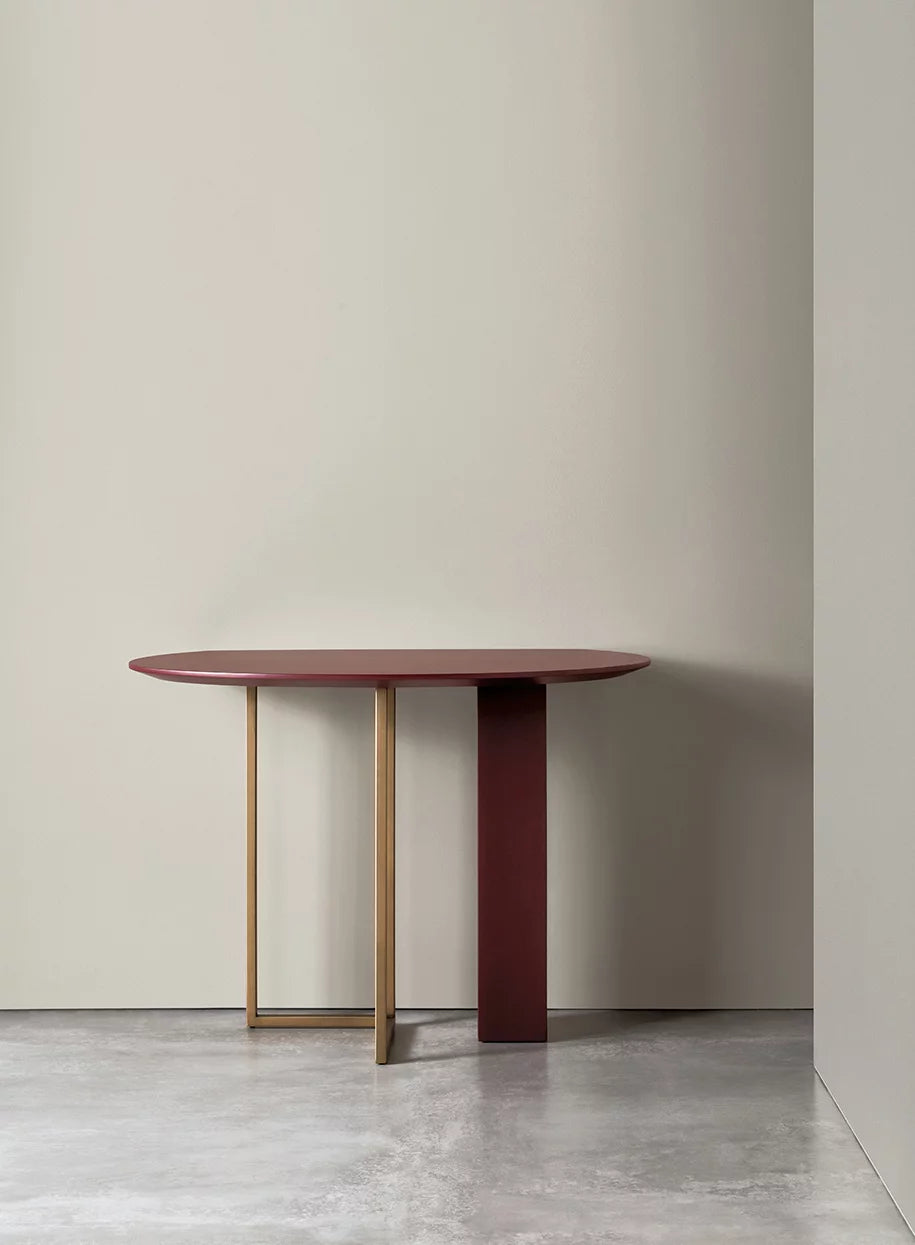 Abel Console Bronzed brass frame w/ Travertino Marble