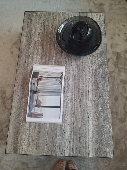 Belt Coffee Table 130 Travertino Titanium