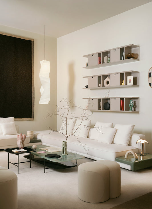 Baco Ottoman Off-White Fabric