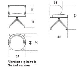 Akiko Swivel Dining Chair Warm Grey