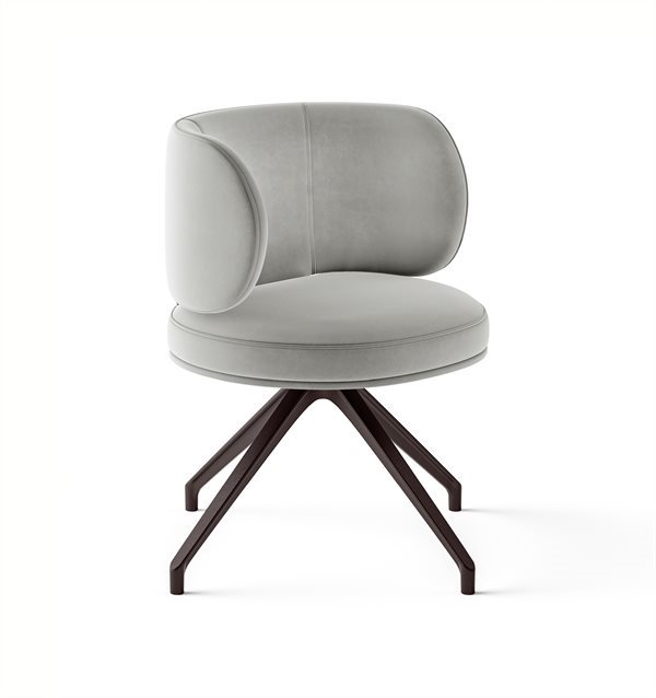 Akiko Swivel Dining Chair Warm Grey