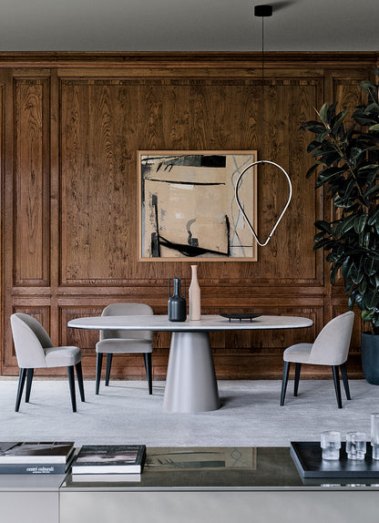 Odette Uno Dining Chair Taupe Leather