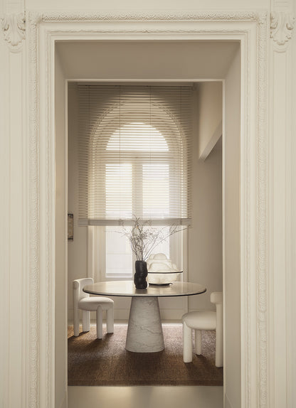Owen Dining Table in Travertine Titanium
