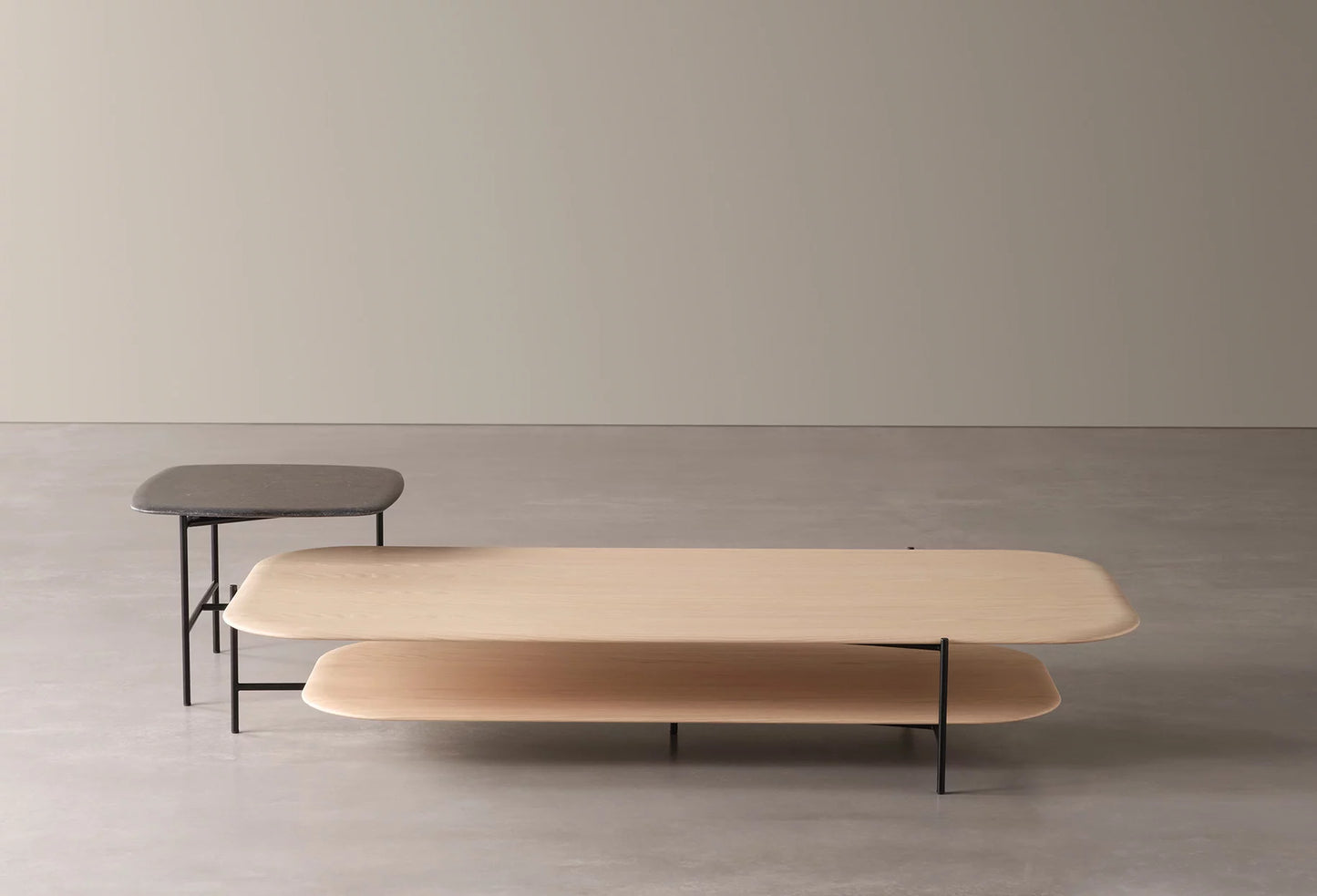 Adrian 182 Coffee Table in Travertine Titanium