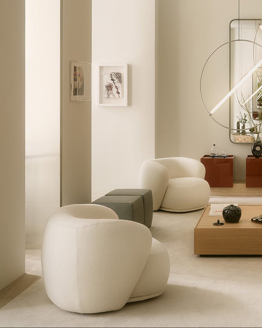 Rene Swivel Armchair Boucle