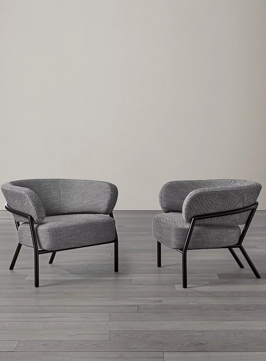 Nani Armchair Beige Fabric Matt Sand frame
