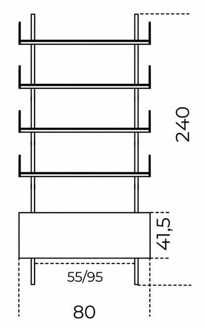 Brera 23 Wall Shelve With Cabinet L80