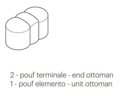 Baco Ottoman upholstered in fabric