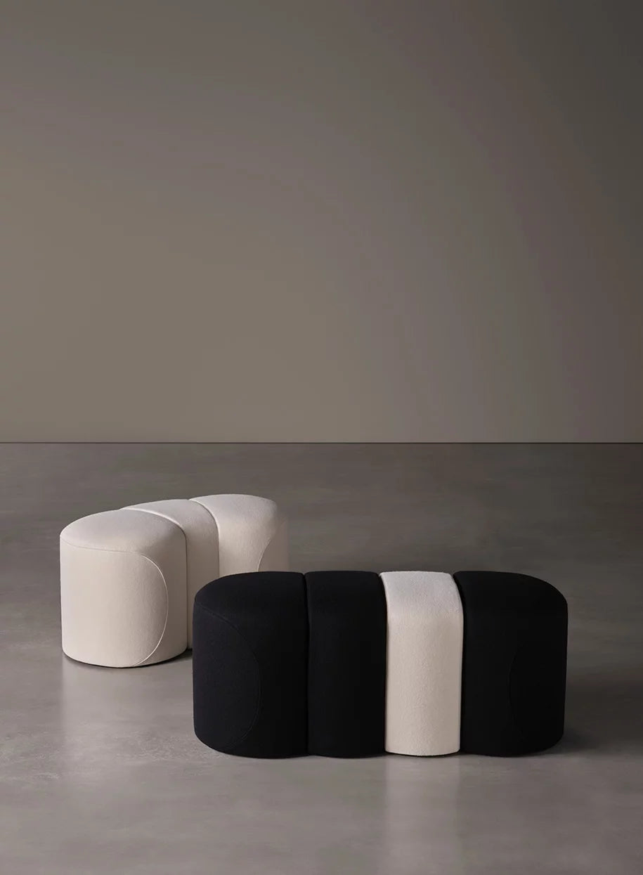 Baco Ottoman upholstered in fabric