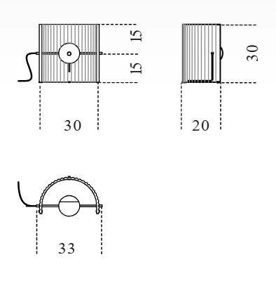 Bonfire Stripes Table Lamp Small Bronzed Molten Curved Glass