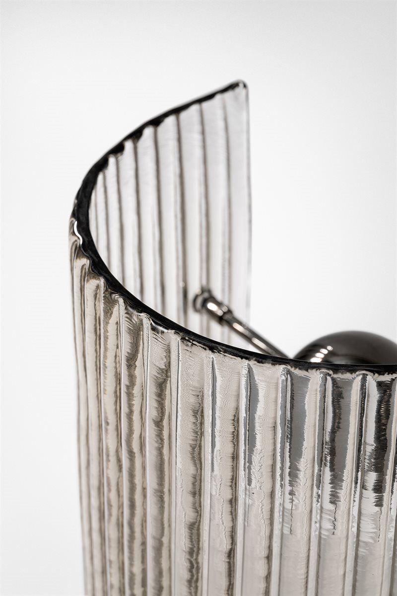 Bonfire Stripes Table Lamp Small Bronzed Molten Curved Glass