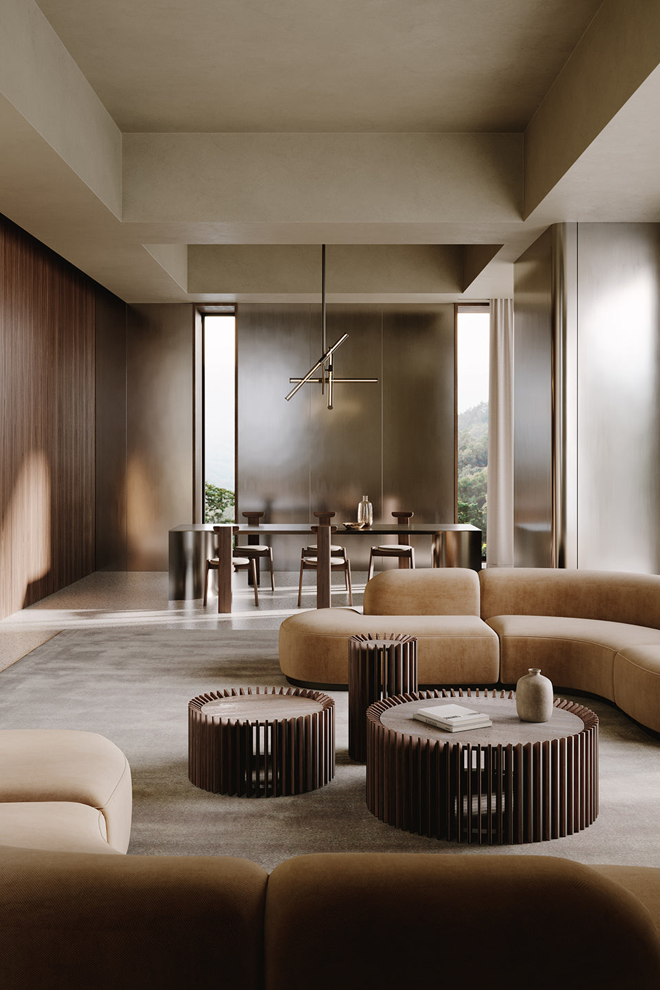 Blade Coffee Table D70 Travertine