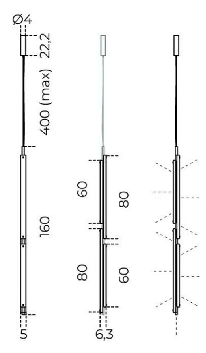 Tratto Vertical Pendant Gold