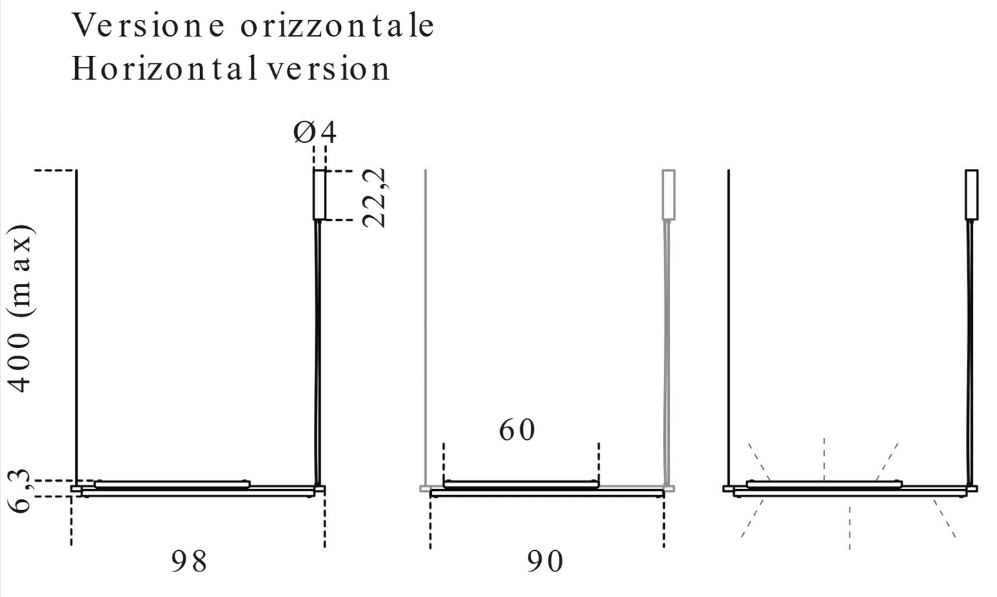 Tratto Pendant Horizontale 98 Silver