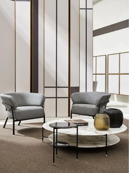 Adrian Coffee Table White undertop Glossy Calacatta Gold