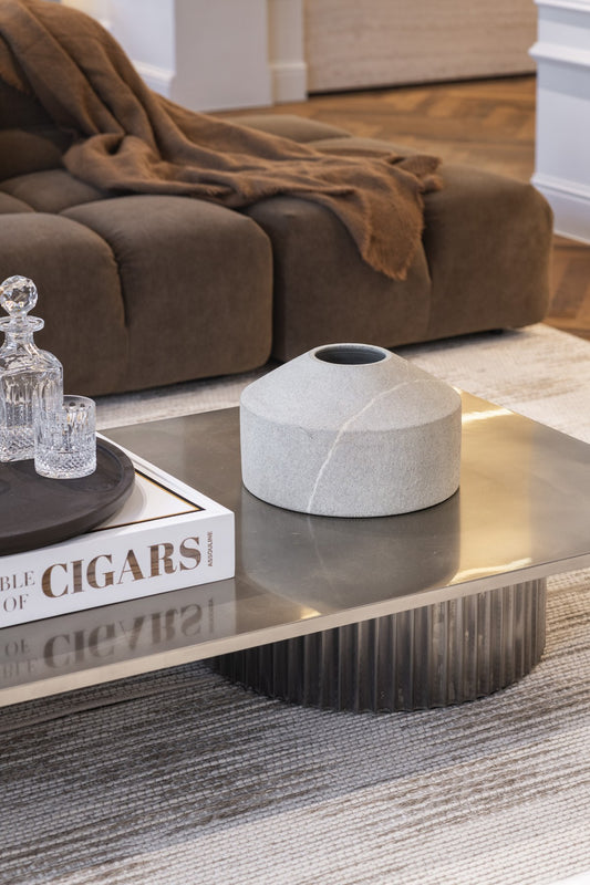 Apicoados Vase Pico Silver tone Soapstone