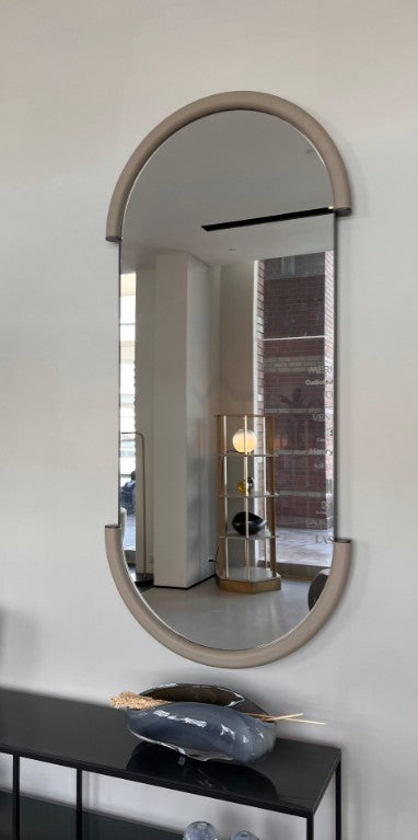 Mirror - Gaston / Greige / Leather 2000 col. 24 / 84 x 7 x 184H