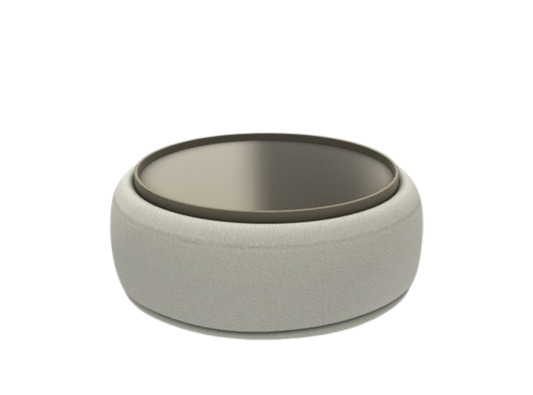 Ottoman - Rene / Off-White / Fabric Ica 01 / D103 x 40H / Matt Sand