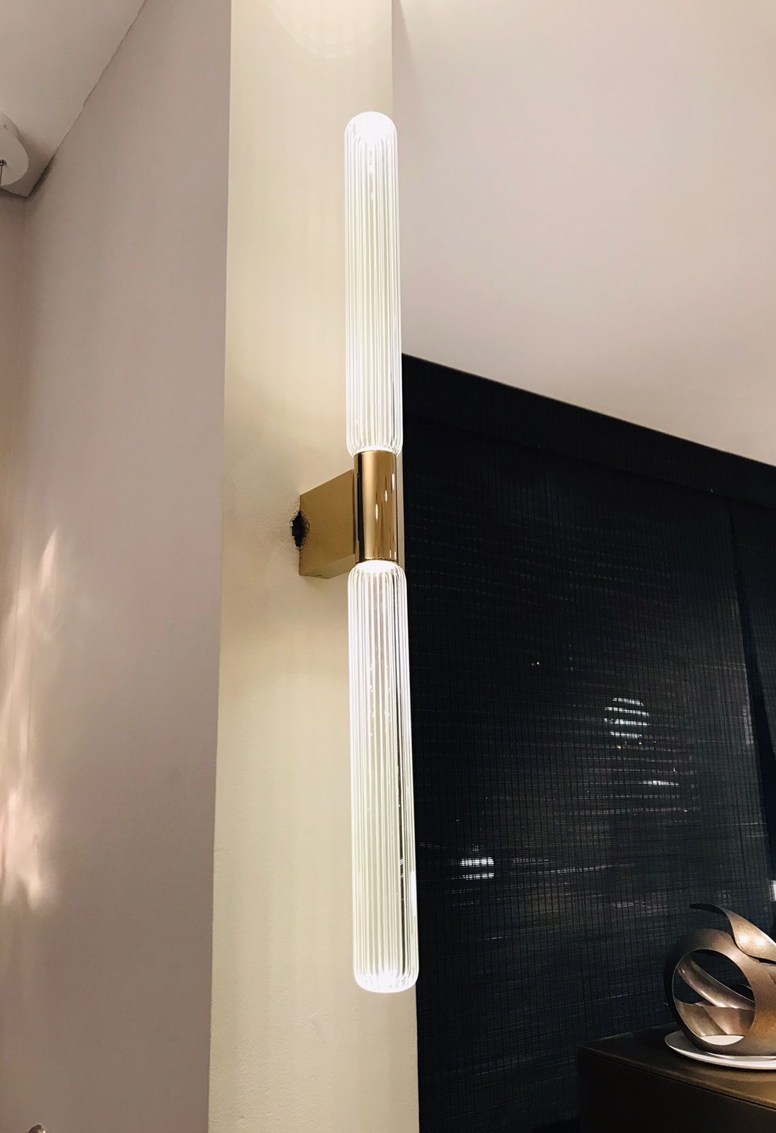 Wall Light - Cipher / Dia 6 x 15.5 x 92H / Titanium Champagne / Clear