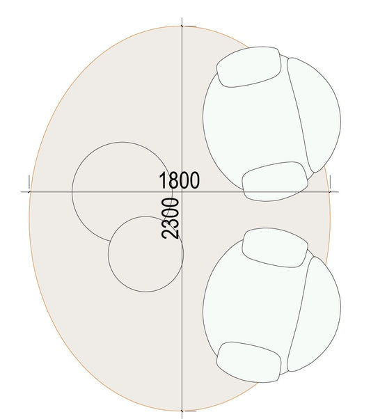 Rug - 2624-510  / Customized Oval / 180 x 230