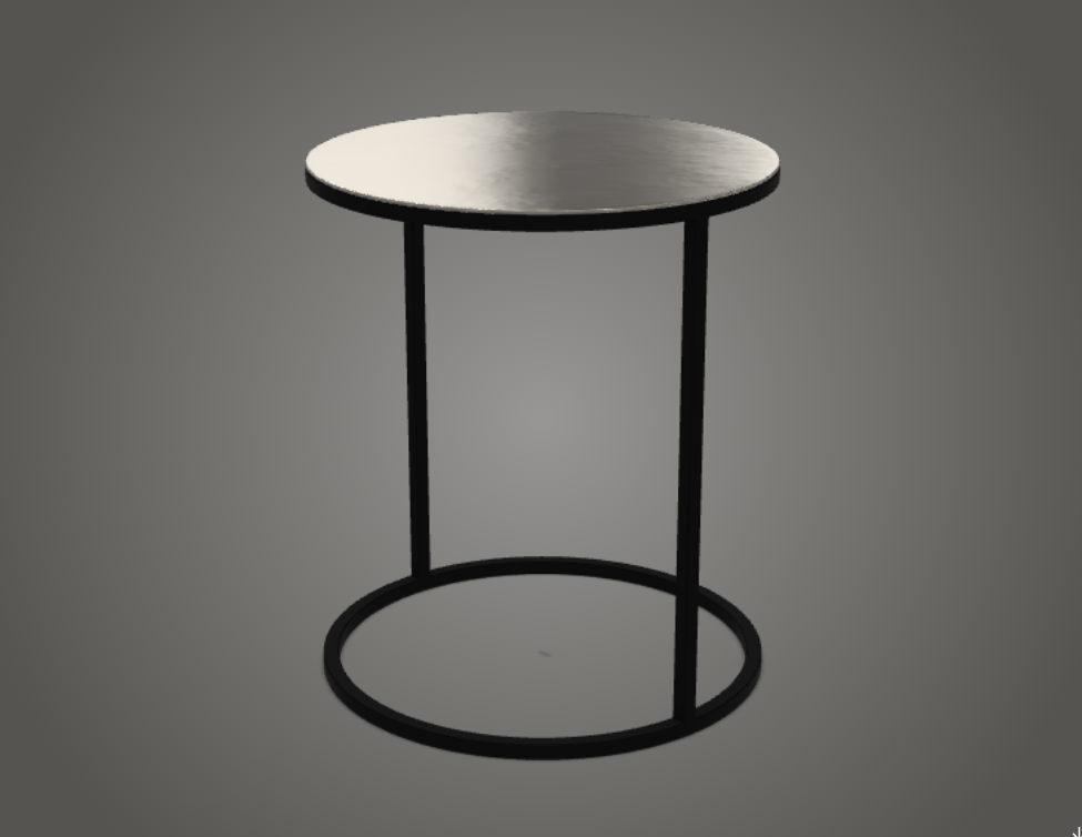 Side Table - Pek / Matt black / Platinum steel top / 43 x 50H