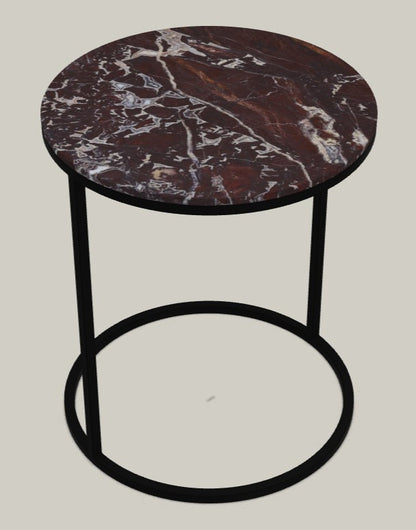 Pek Side Table Red Jasper Marble Matt