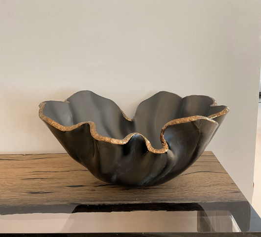 STYLING  ITEM - Bowl Lirio R / Matt black / Topo bronze / 40 x 37 x 19