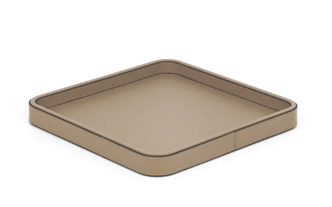 STYLING ITEM - Jane Tray / 048 Taupe / Leather Liverpool / 35 x 35