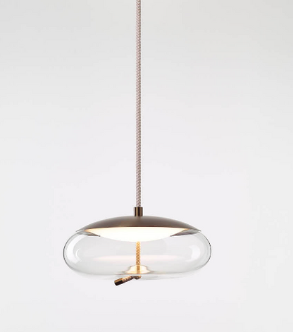 Knot Disco Pendant Transparent Glass Brushed Bronze Lacquer
