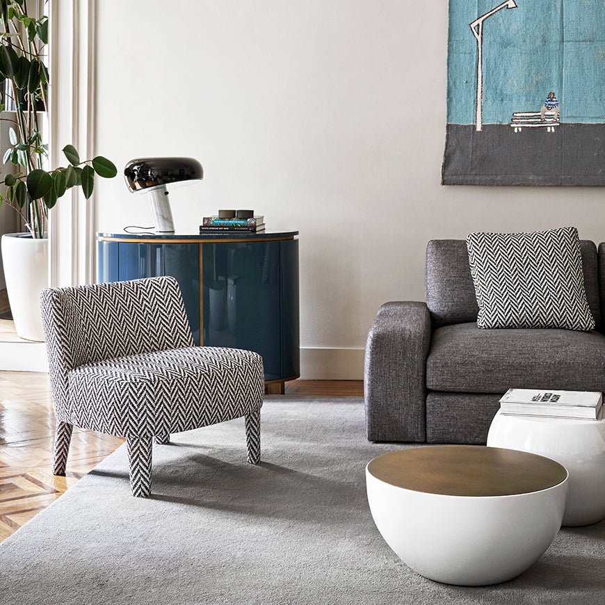 Bongo TB4 Coffee Table Bronzed Brass White