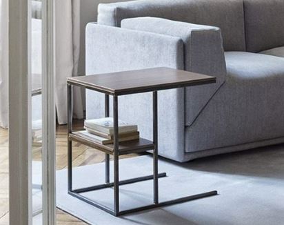 Side Table - Hardy Uno / 50 x 42 x 51H / Putty / Back painted glass