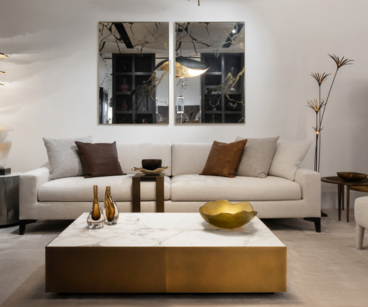 Belt Coffee Table L100 Glossy Calacatta Gold