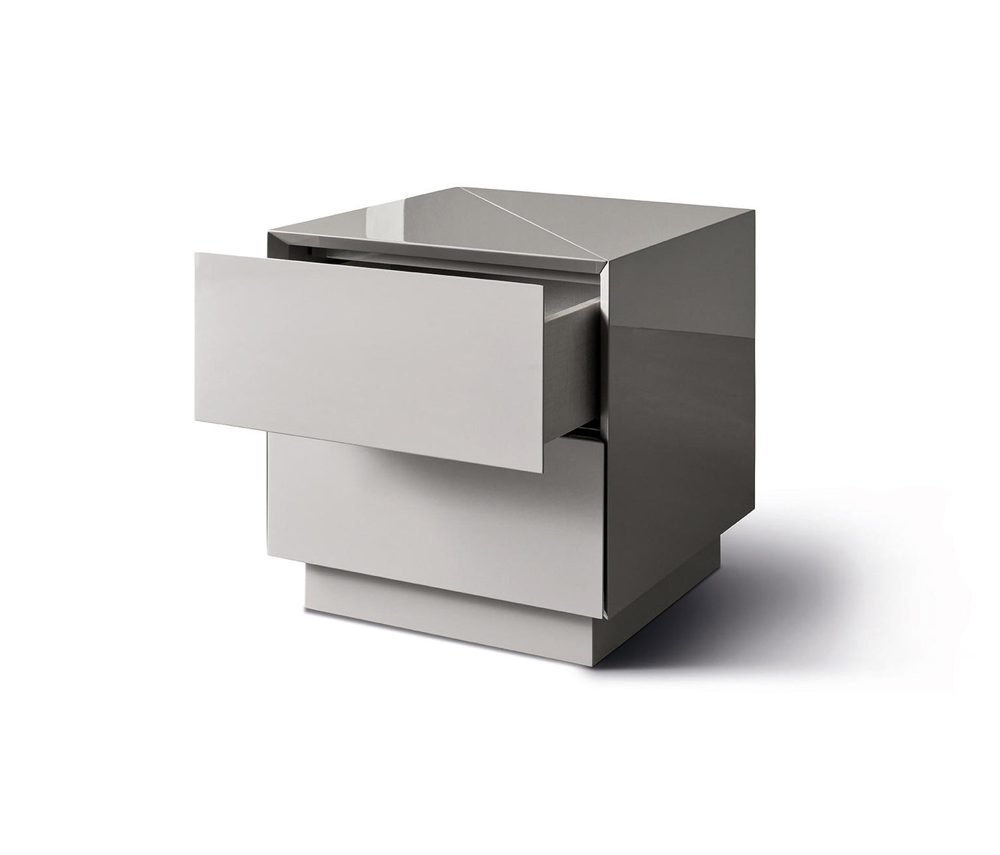 Karl Bedside Table Sand Matt & Glossy Lacquered