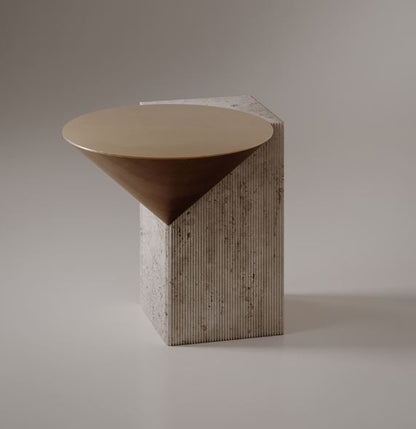 Rock Side Table Travertine marble