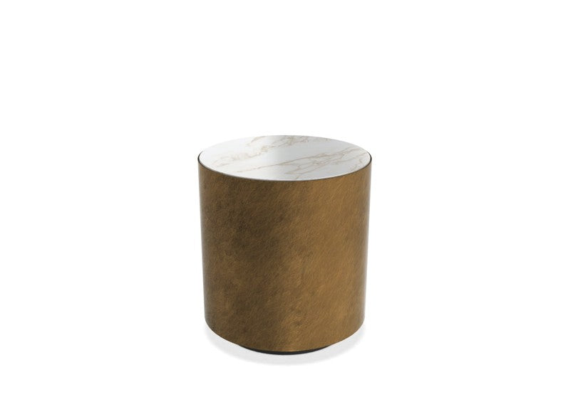 Belt Side Table D45 Glossy Calacatta Gold