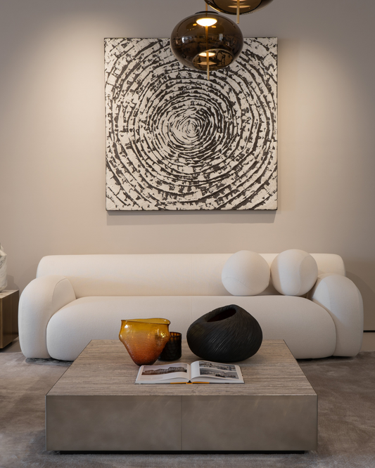 Belt Coffee Table 120 Travertino Titanium top