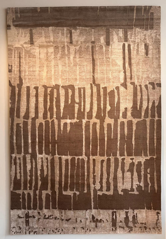 Rug - Forest Trail  / 200 x 300 cm / Taupe / Hand Knotted / Mohair Wool Nettle Silk"