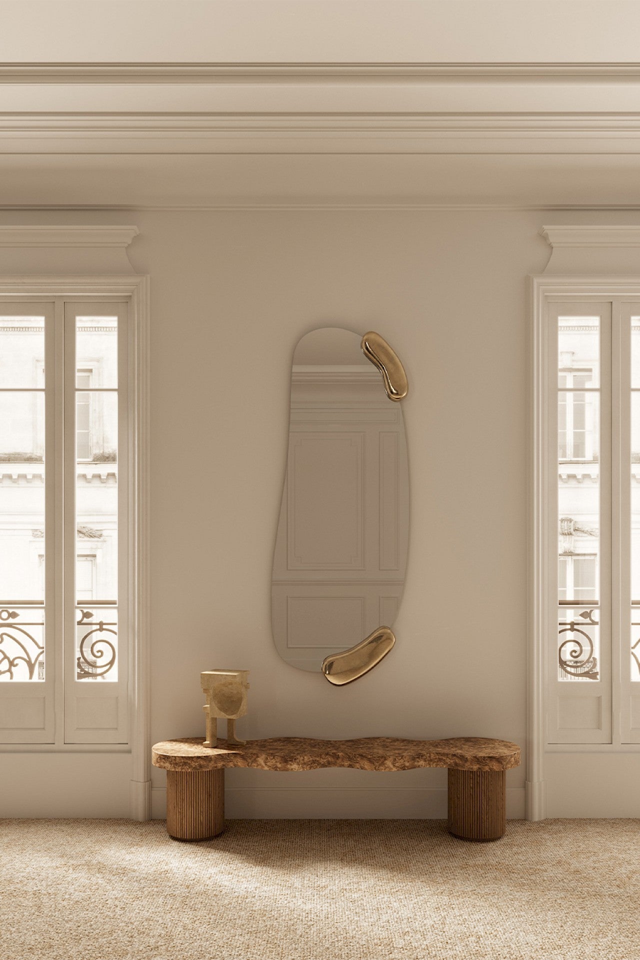 Mirror - Calco Gold Hall / 64 x 166 / Gold Finish / Mirrored Glass
