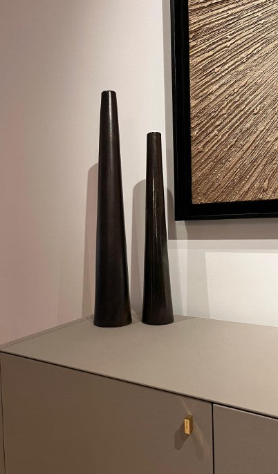 STYLING ITEM - Vase Pencil / 55H & 75H / Set of 2 / Black finish / Ceramic