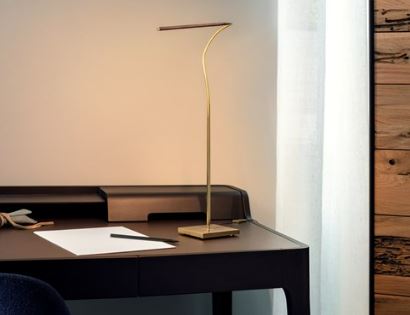 Table lamp - Lola T / Untreated brass / Copper stick / 40H*