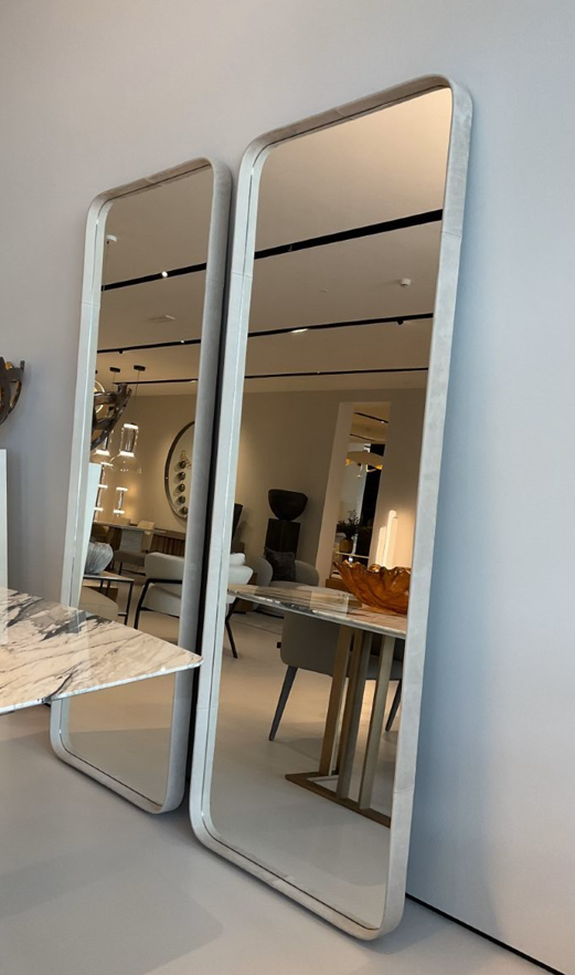 Mirror - Birk 220 / 220 x 80 x 7 / Beige / Leather Cleveland 02