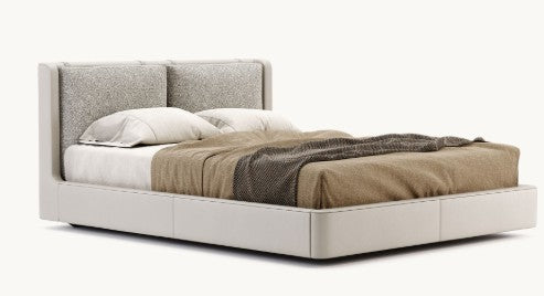 Bed - Kelsi  / Provence Ice frame / 217 x 228 x 95H / Cushion Dover Toffee L4