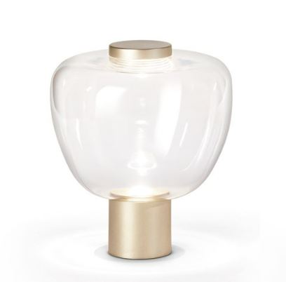 Table lamp - Riflesso LT3 / D32 x 37H / Crystal Transparent / Matt gold
