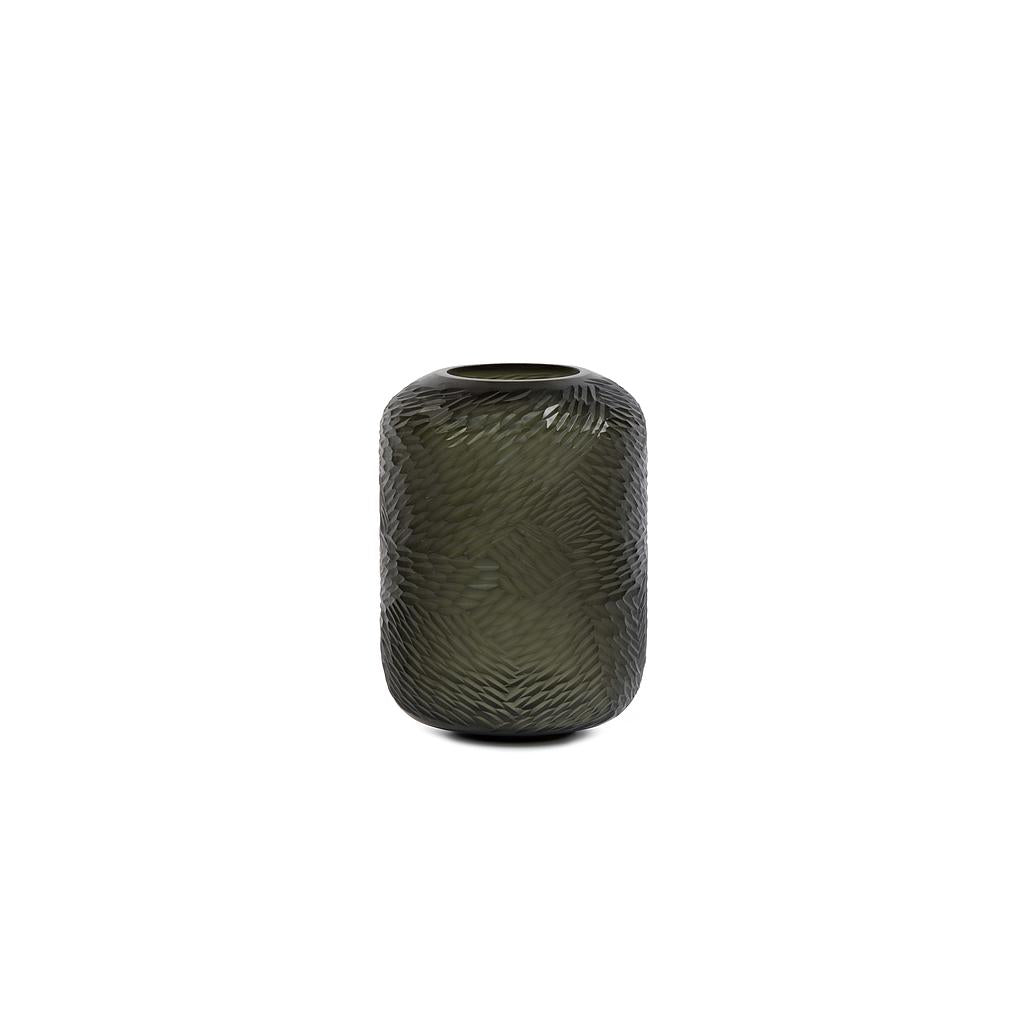 STYLING  ITEM STYLING ITEM - Vase  / DCGI145 / Flyiing leaves / Glass grey / 22 x 28.5